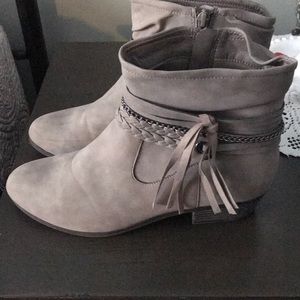 Grey Zippered Booties